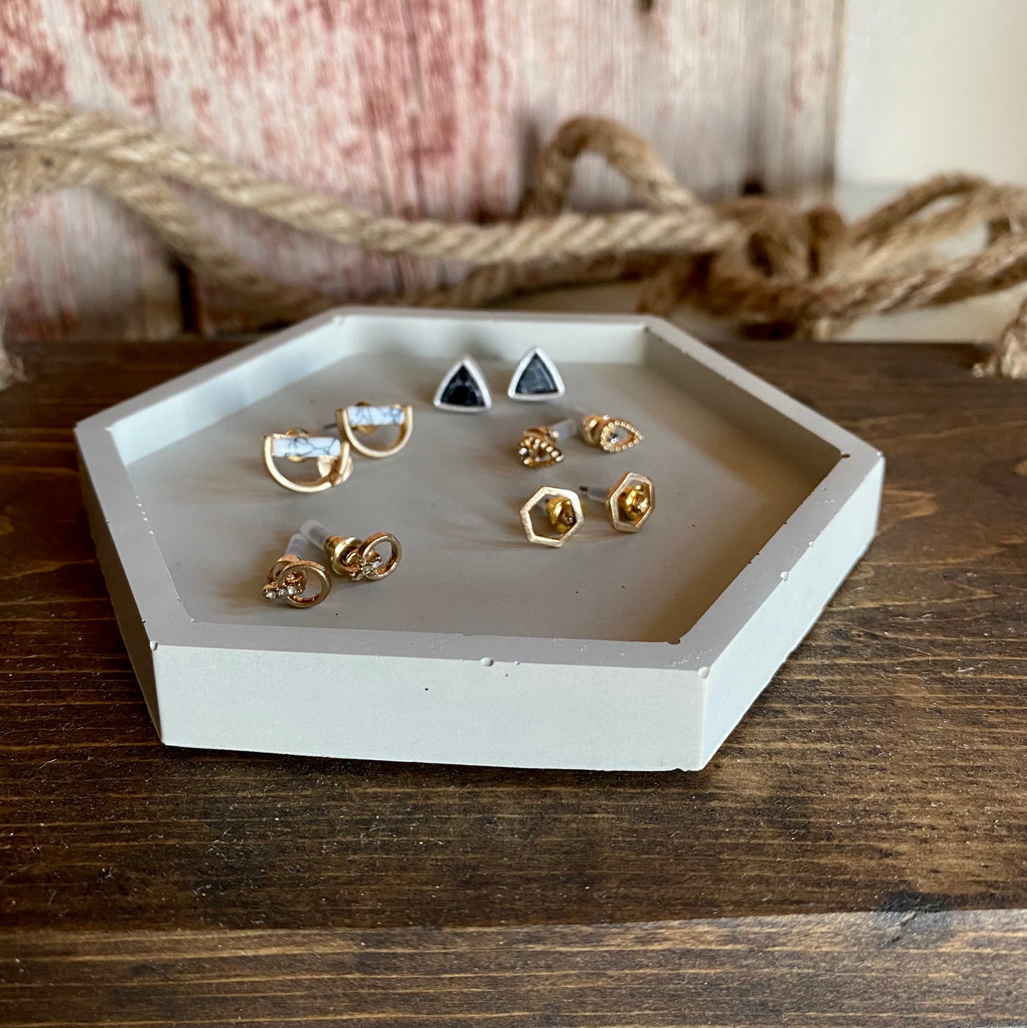 Hexagon Concrete Coaster Tray