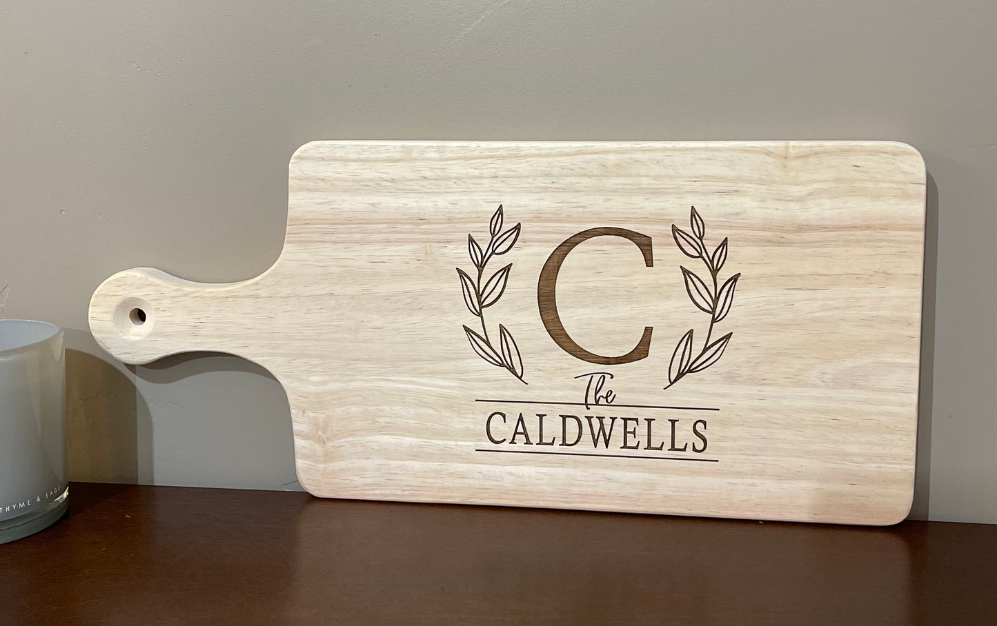 Custom Monogram Engraved Charcuterie Board