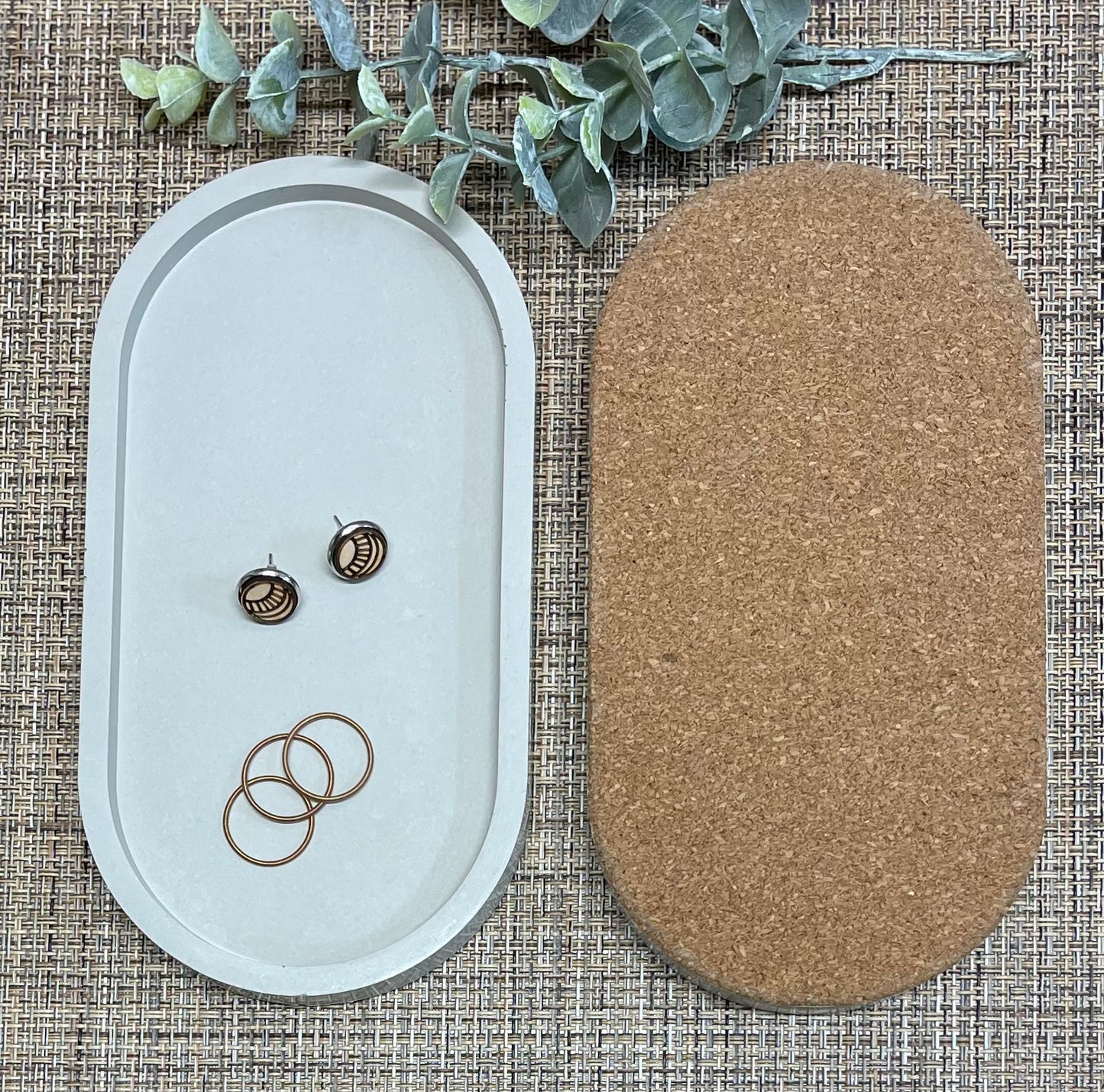 Oval Concrete Trinket Tray