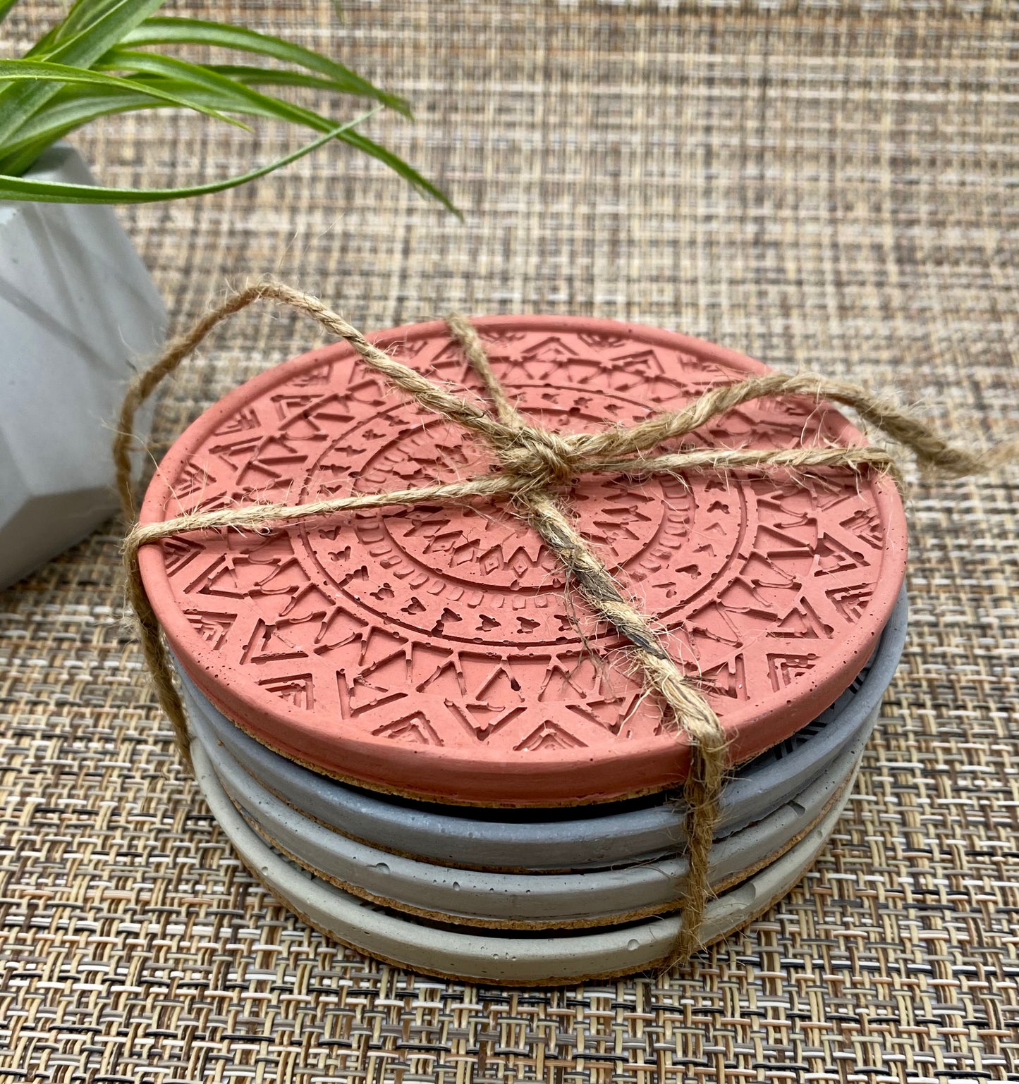 Concrete Mandala Coasters