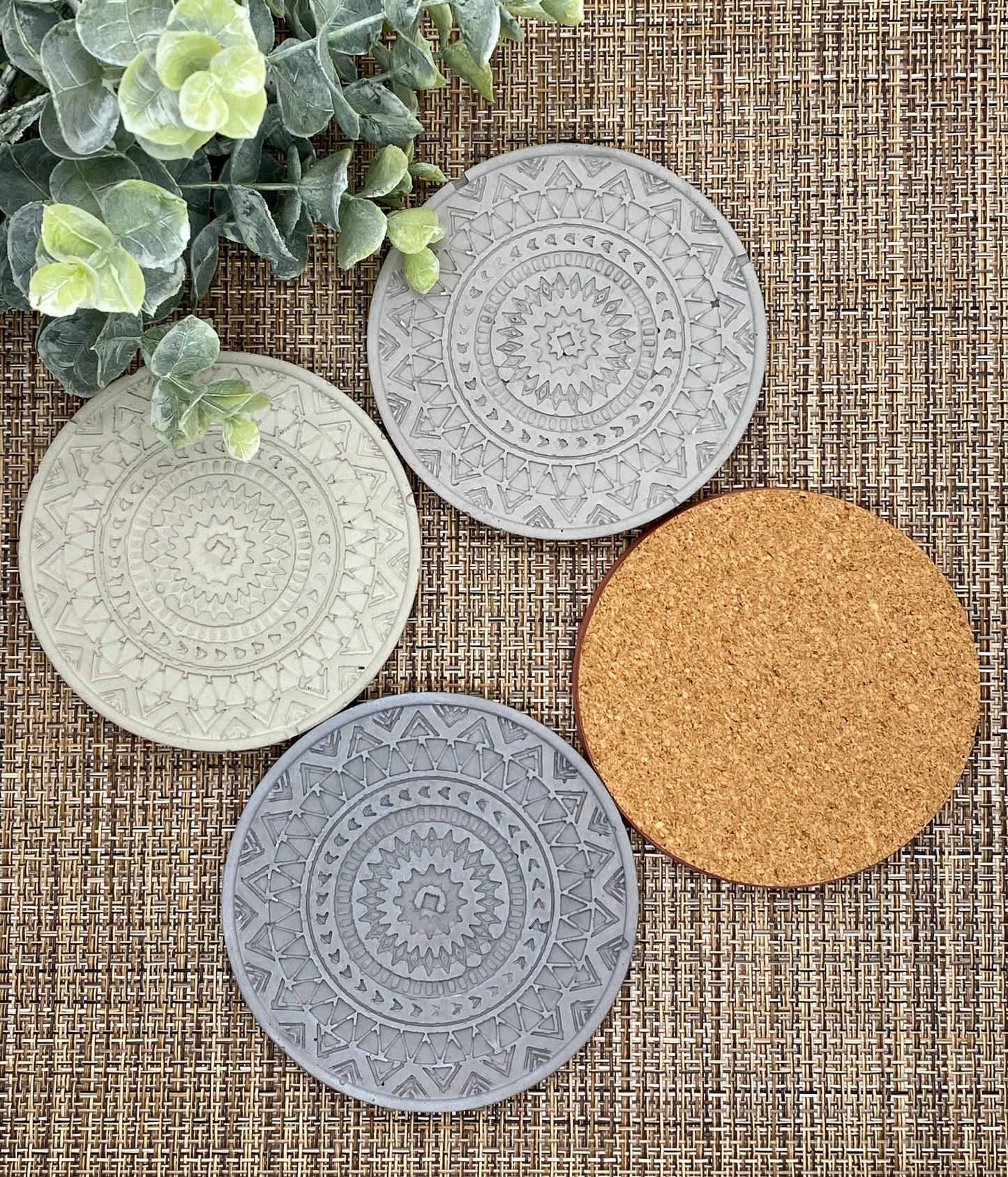 Concrete Mandala Coasters