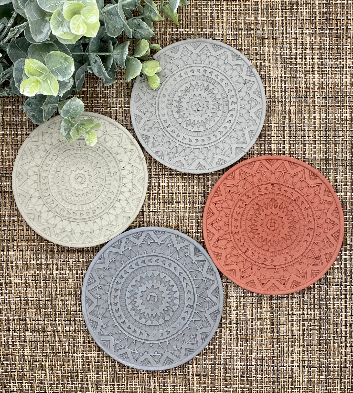 Concrete Mandala Coasters