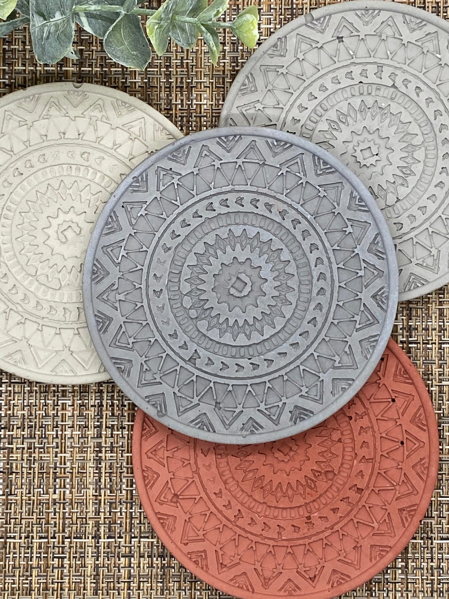 Concrete Mandala Coasters